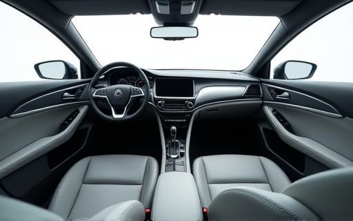 Panoramic view of a spotless car interior